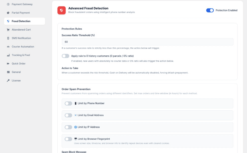 Fraud Detection Protection Rules